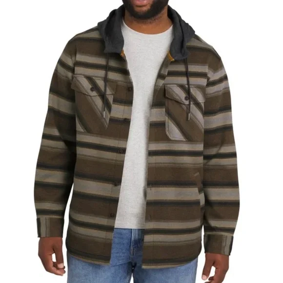 2 Quiksilver Men's Hooded Shirt Jacket - Picture 2 of 14